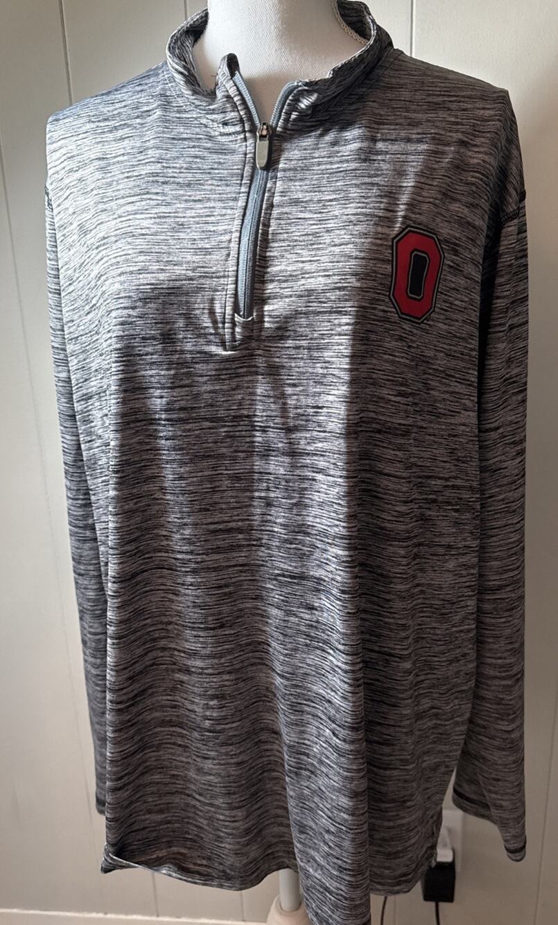 Ohio State Buckeyes Mens Gray 1/4 Zip Performance Long Sleeve Shirt 2XL NN
